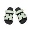 Hermes Chypre Vert D'Eau Crocodile Sandals Palladium Hardware