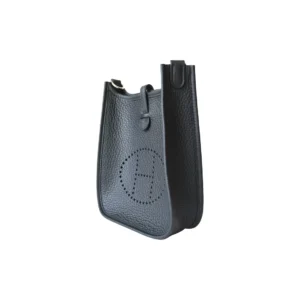 Hermes Evelyne Bag Black Clemence Palladium Hardware side