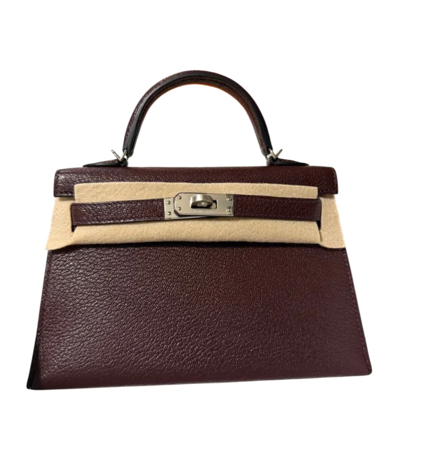 Hermès Kelly 20 Mini Sellier Rouge Chevre Palladium hardware