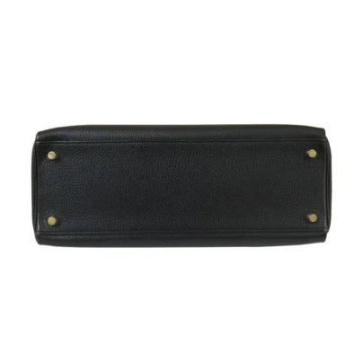 Hermès Kelly 32 Retourne Black Ardennes leather Gold hardware bottom