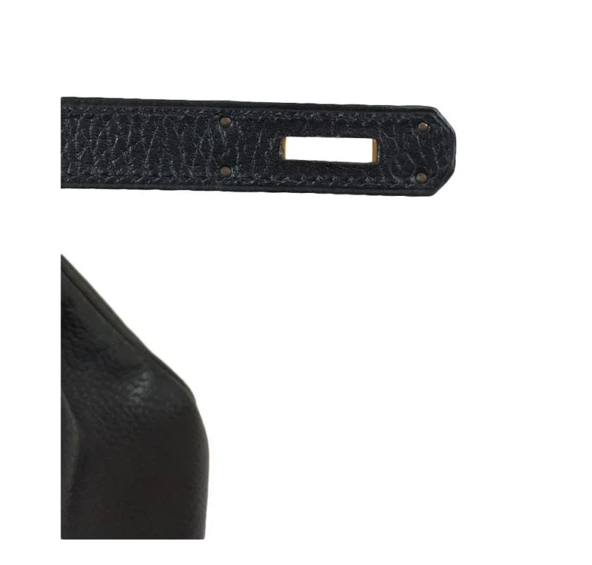 Hermès Kelly 32 Retourne Black Ardennes leather Gold hardware stamp