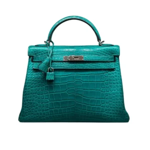 Hermès Malachite Matte Alligator Kelly Retourne 32 Palladium Hardware