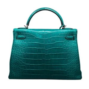 Hermès Malachite Matte Alligator Kelly Retourne 32 Palladium Hardware back