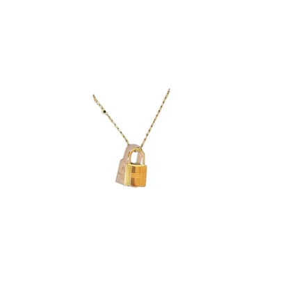 Hermes O'Kelly Small Yellow Gold Lock Pendant
