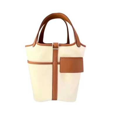 Hermes Picotin 18 Lock Cargo Ecru Toile Canvas Gold Swift leather Palladium Hardware