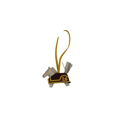 Hermes Rodeo Robeo 24 Grigri Bag Charm PM Craie Terre Jaune de naples