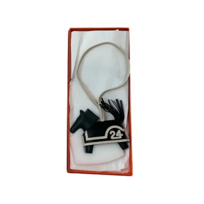 Hermes Rodeo Robeo 24 Grigri Bag Charm PM Vert Mangrove Black Craie