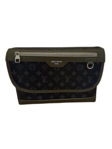 LV Courrier Messenger bag Khaki Green Monogram Eclipse canvas