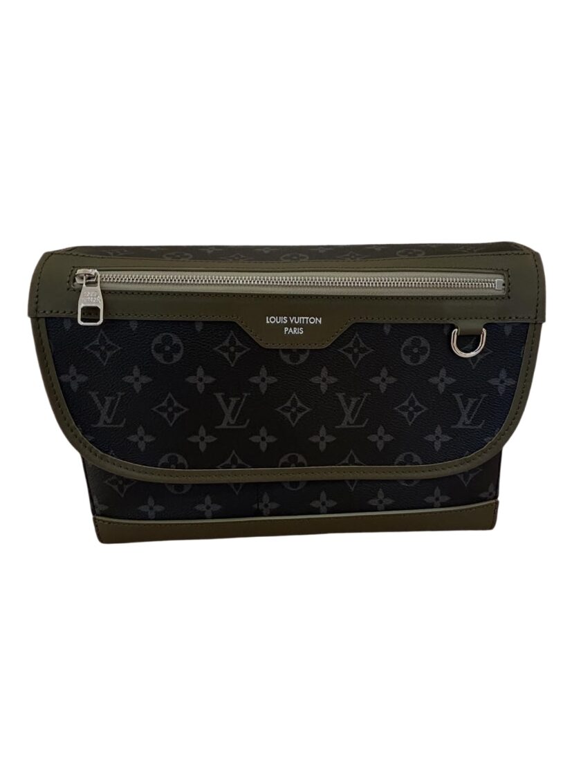 LV Courrier Messenger bag Khaki Green Monogram Eclipse canvas