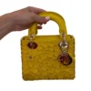 Limited Edition Christian Dior Mini Lady Dior buttercup yellow flower lambskin bag pale gold hardware