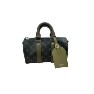 Louis Vuitton Keepall Bandoulière 25 Green Black Monogram Eclipse Canvas