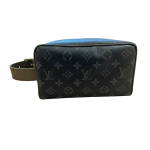 Louis Vuitton Locker Dopp Kit Bag in Khaki Green Monogram Eclipse Canvas
