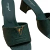 Louis Vuitton Mare Block Heel Mules Menthe Green Ostrich Leather 1AKIZI