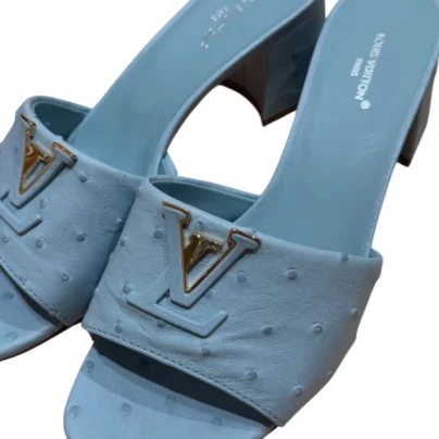 Louis Vuitton Mare Mules Light Blue Ostrich Leather
