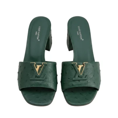 Louis Vuitton Mare Mules Menthe Green Ostrich Leather 1AKIZI