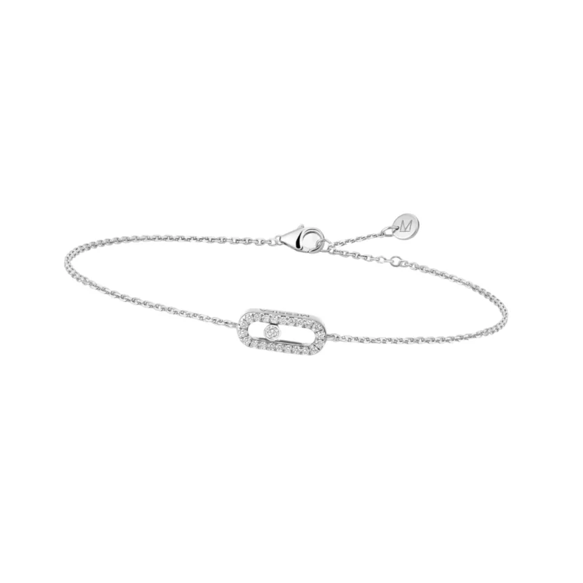Messika Move Uno Diamond Pavé Bracelet Mini Model 18k White Gold