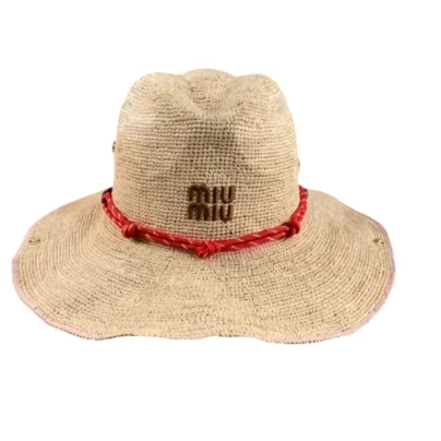 Miu Miu Wide Brim Raffia Hat
