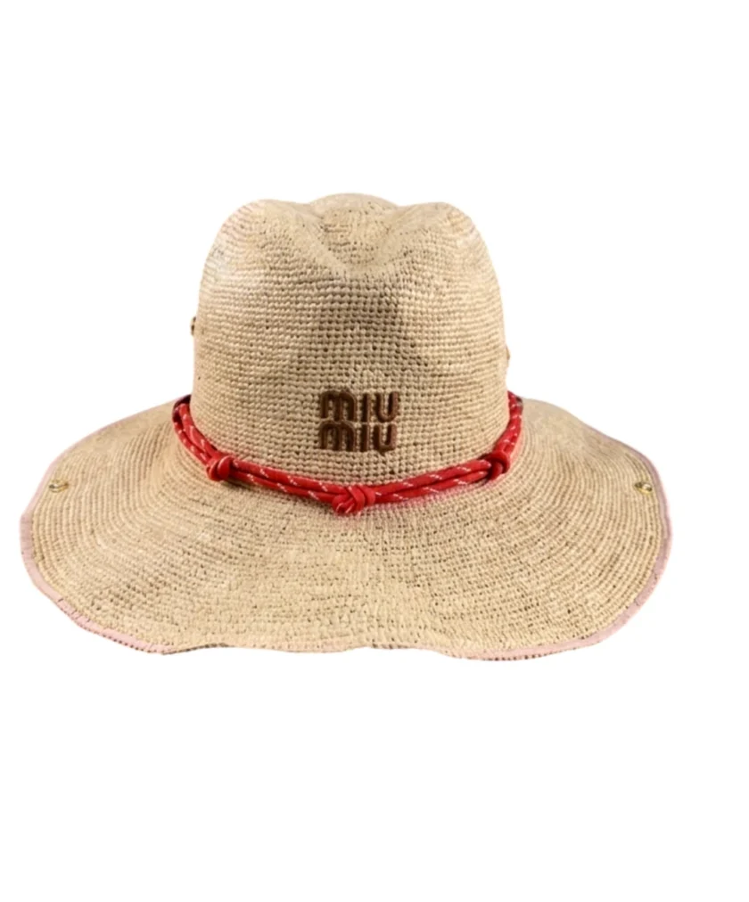 Miu Miu Wide Brim Raffia Hat