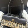 New Chanel 2026 Small Leopard Print Urban Essential East West Shopping Tweed Tote