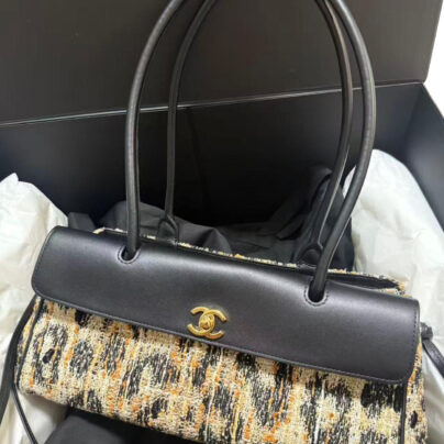 New Chanel 2026 Small Leopard Print Urban Essential East West Shopping Tweed Tote