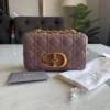 New Christian Dior CD Caro Small Bag in Pink Calfskin Gold tone hardware