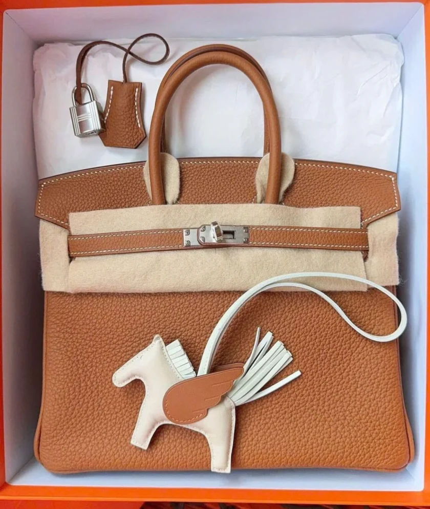 New Hermes Birkin 25 Gold Togo Palladium Hardware