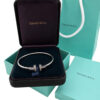 New Tiffany T Wire 18k White Gold Diamond Bracelet