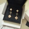New Van Cleef & Arpels Magic Alhambra 3 Motifs Earrings Mother of Pearl Onyx Yellow Gold