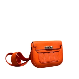 Orange Hermes Mini Berline Swift Leather Palladium Hardware