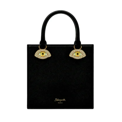 Schiaparelli Anatomical Bijoux Face Bag Dark Green Lambskin Gold hardware back