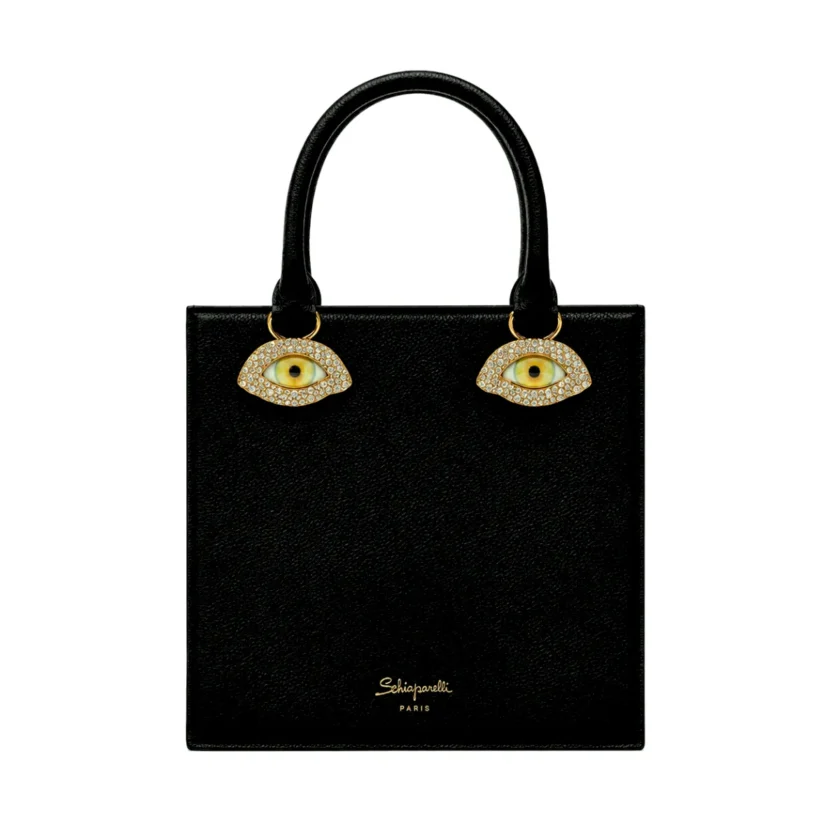 Schiaparelli Anatomical Bijoux Face Bag Dark Green Lambskin Gold hardware back