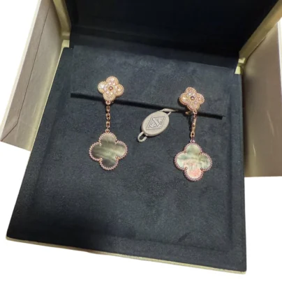 Van Cleef & Arpels Diamond Magic Alhambra Mother of Pearl Earrings