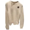2026 Beige Chanel cashmere knit sweater with cc brooch