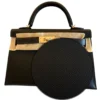 2026 Hermes Mini Kelly Sellier 20 Bai brun Epsom Permabrass Hardware closeup