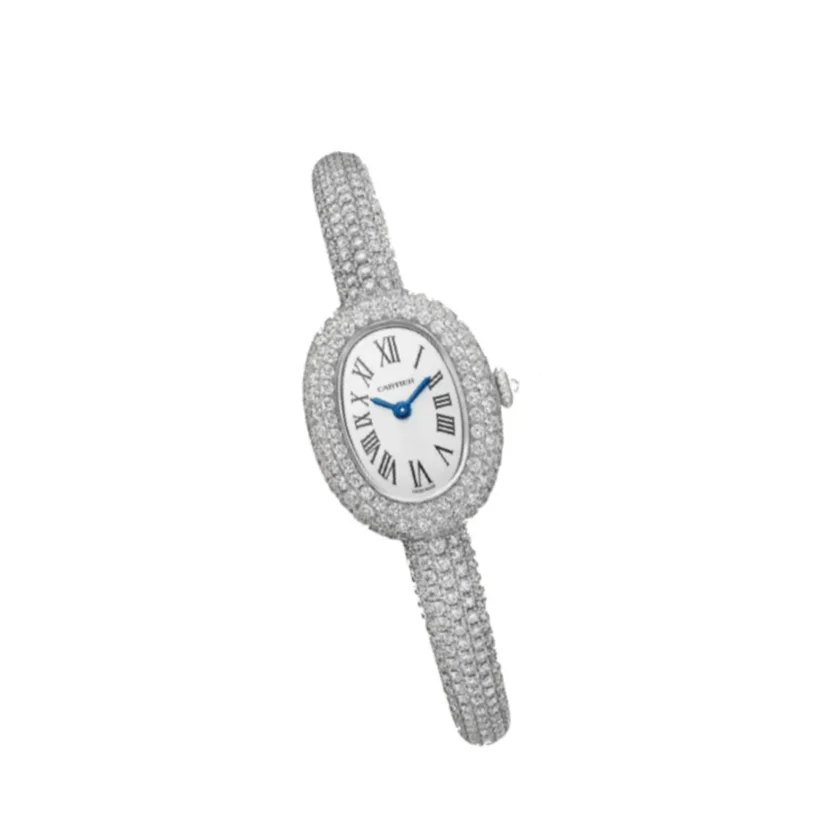 Cartier Baignoire Mini Model Watch Full Pavé Diamond