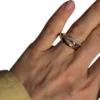 Cartier Trinity Small Model Half Paved Diamond Ring 18k Yellow Gold Rose Gold White Gold