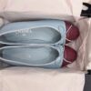 Chanel 26S Matthieu Blazy Cap Toe Ballet Flat Burgundy Blue Lambskin