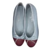 Chanel 26S Matthieu Blazy Cap Toe Ballet Flat Burgundy Blue Lambskin Leather