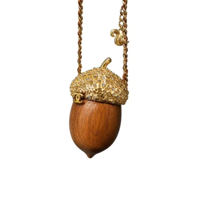 Chanel Acorn Minaudiere Brown Wood and Gold tone Shoulder Bag Metiers Dart 2026