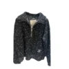 Chanel Black White Knit quarter zip sweater size 36