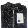 Chanel Black White Knit quarter zip sweater size 36 front