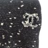 Chanel Black White Knit quarter zip sweater size 36 logo detail