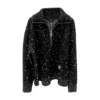 Chanel Black Wool Knit quarter zip sweater 26B