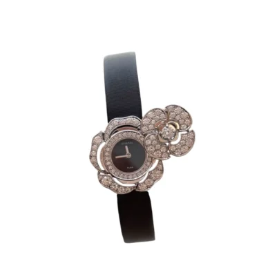 Chanel Camelia Secret Watch 15mm Diamond 18k White Gold ref J11460