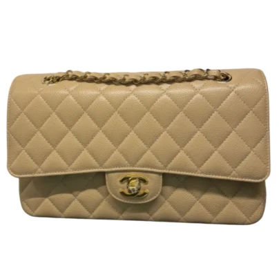 Chanel Classic Medium Double Flap Caviar Gold-tone Hardware