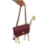 Chanel Giraffe Mini Classic Flap Bag Metiers D'Art Burgundy Leather Gold tone Hardware