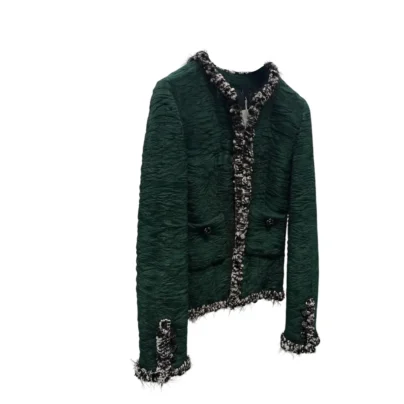 Chanel Green Black White Silk Jacket Metiers D'art 2026 Collection