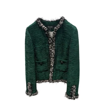 Chanel Green Silk Jacket Metiers D'art 2026 Collection