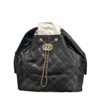 Chanel Medium 25 Hobo Bag Black Caviar Antique Gold Hardware