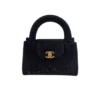 Chanel Mini Kelly Black Shopping Bag Strass and Gold tone Hardware